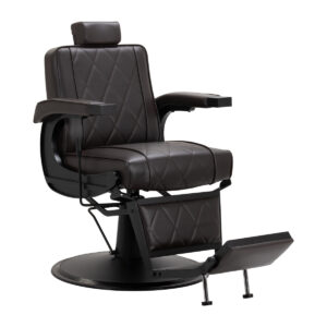 Hair System fotel barberski BM88066B brązowy czarna rama